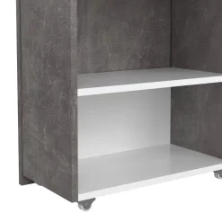 Comodino classico cemento e bianco lucido 164x26x79h cm - Delfino