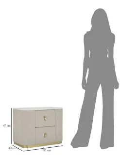 Comodino classico crema e oro 60x40x47h cm - Christov