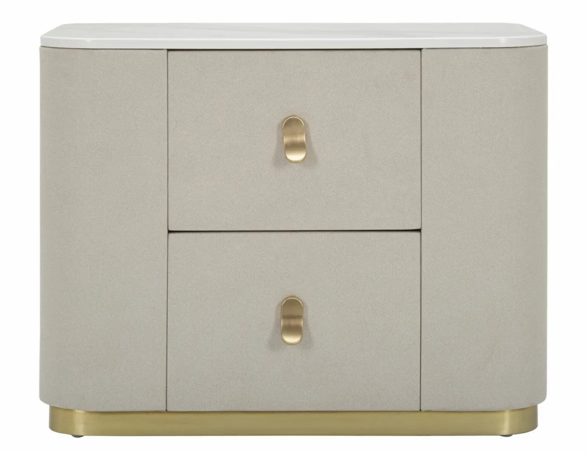 Comodino classico crema e oro 60x40x47h cm - Christov