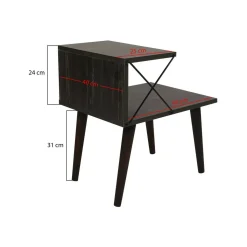 Comodino design grigio cenere 50x40x55h cm - Newton
