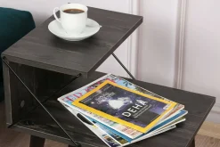 Comodino design grigio cenere 50x40x55h cm - Newton