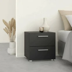 Comodino design nero 40x40x42h cm - Fedora