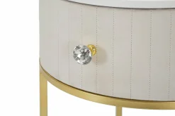 Comodino Gerhard, 42x42 h48 cm, Crema e Bianco