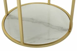 Comodino Gerhard, 42x42 h48 cm, Crema e Bianco