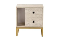 Comodino industrial beige e oro 45x29x50h cm - Rhiannon