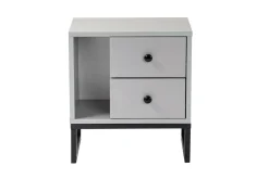 Comodino industrial grigio e nero 45x29x50h cm - Rhiannon