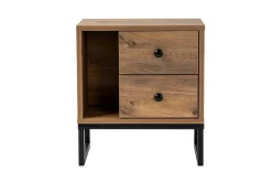Comodino industrial legno e nero 45x29x50h cm - Rhiannon