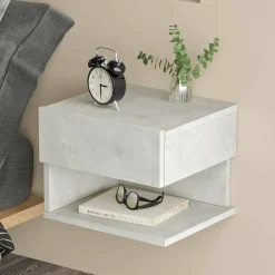 Comodino in legno argento 40x31x35h cm - Lira