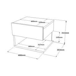 Comodino in legno argento 40x31x35h cm - Lira
