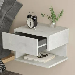 Comodino in legno argento 40x31x35h cm - Lira