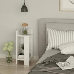Comodino in legno bianco 25x27x60h cm - Asterix