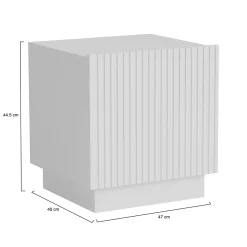 Comodino in legno bianco 47x40x44h cm - Set di 2 comodini Revo
