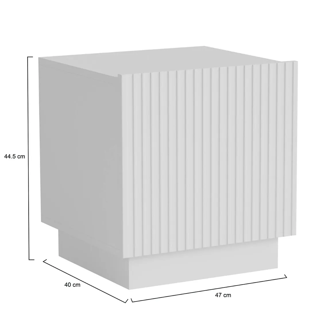Comodino in legno bianco 47x40x44h cm - Set di 2 comodini Revo