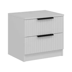 Comodino in legno bianco 50x40x47h cm - Meranti