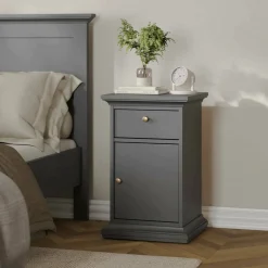 Comodino in legno grigio 43x40x69h cm - Mauricette