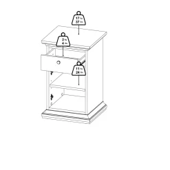 Comodino in legno grigio 50x39x72h cm - Antenati