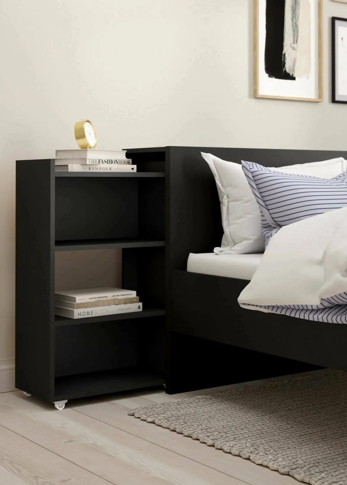 Comodino in legno nero 144x26x79h cm - Arnaboldi