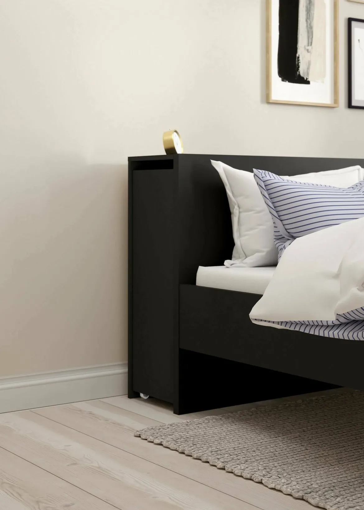 Comodino in legno nero 144x26x79h cm - Arnaboldi
