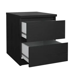 Comodino in legno nero 50x40x49h cm - Daiki