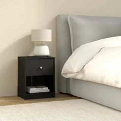 Comodino in legno nero 37x30x48h cm - Kastri