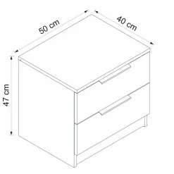 Comodino in legno noce 50x47x40h cm - Iune