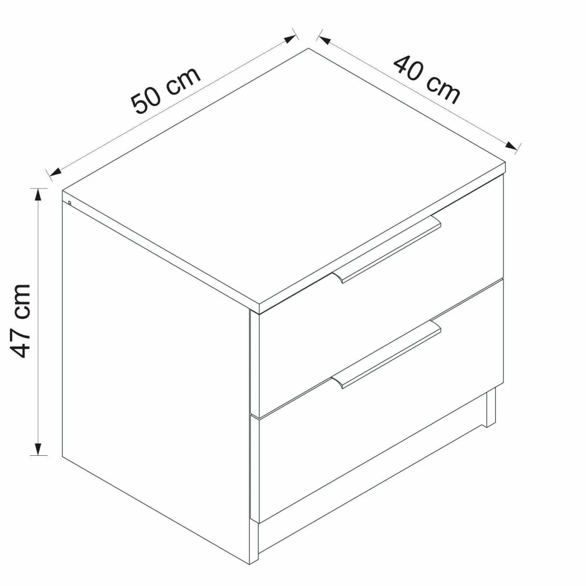 Comodino in legno noce 50x47x40h cm - Iune