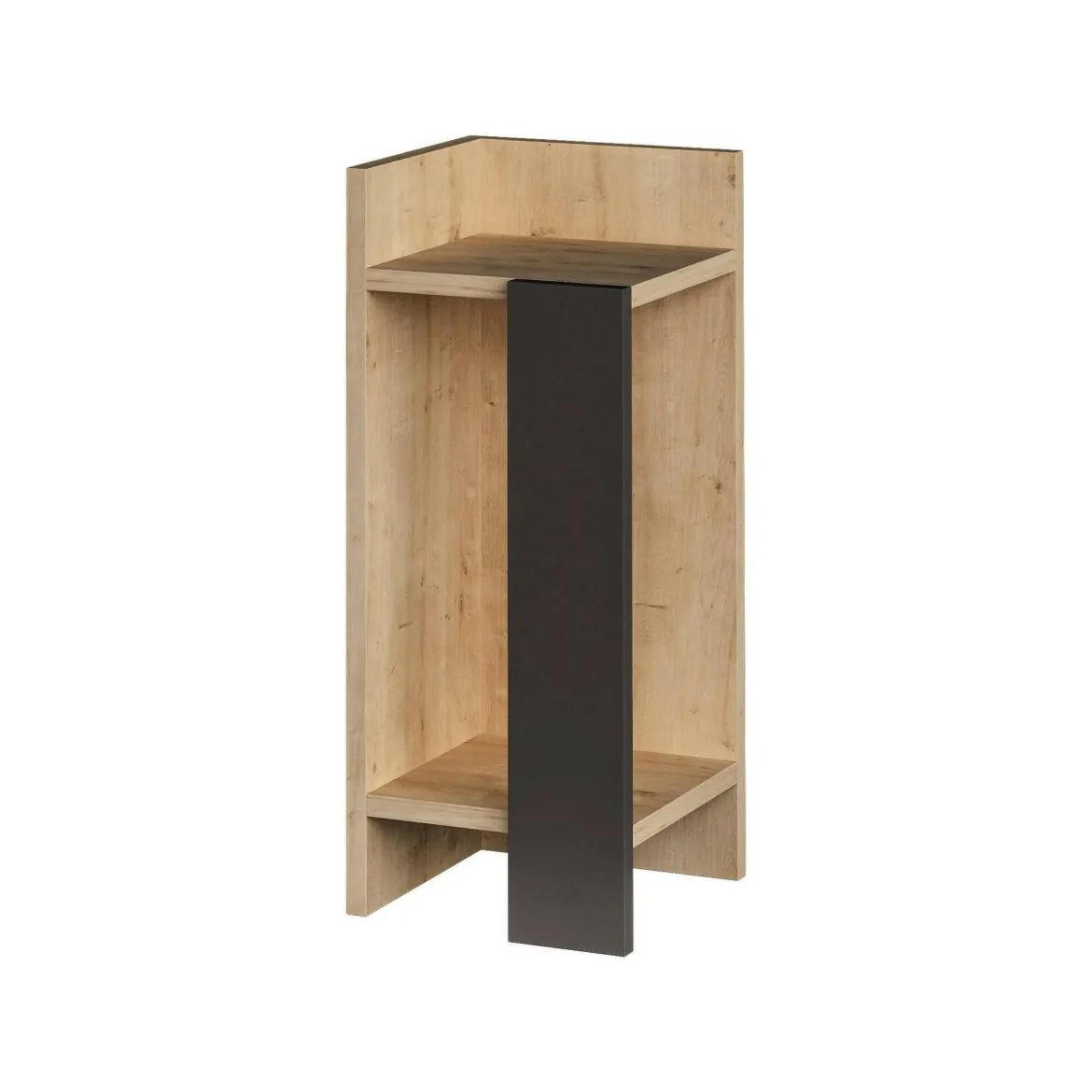Comodino in legno quercia e antracite 25x27x60h cm - Asterix
