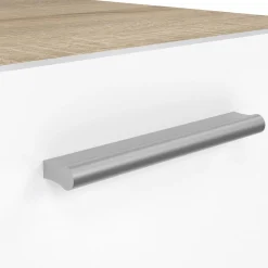 Comodino in legno quercia e bianco lucido 40x40x42h cm - Apolla