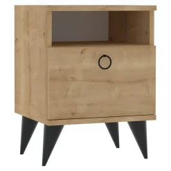 Comodino Marrone Rovere Apertura Battente Un'anta 40x40x50h cm, Chiusura Battente - Maenza