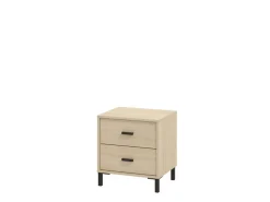 Comodino Marrone Rovere Nero Colore Struttura Nero Colore Ripiano Marrone 45x30x63h cm, Sfumatura Colore Struttura Rovere - Turgnano