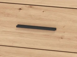 Comodino Marrone Rovere Nodi Nero 2 Cassetti un Ripiano 44.5x33.5x43h cm, Apertura Scorrevole - Uzzano