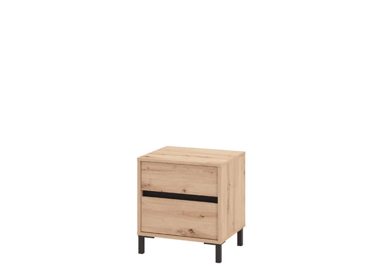 Comodino Marrone Rovere Nodi Nero 3 Cassetti un Ripiano 45x40x63h cm, Apertura Scorrevole - Talana