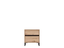 Comodino Marrone Rovere Nodi Nero 3 Cassetti un Ripiano 45x40x63h cm, Apertura Scorrevole - Talana