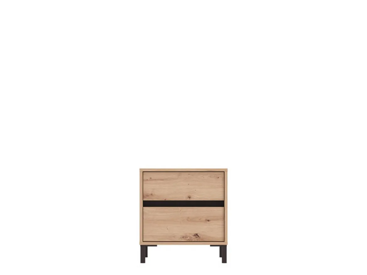 Comodino Marrone Rovere Nodi Nero 3 Cassetti un Ripiano 45x40x63h cm, Apertura Scorrevole - Talana