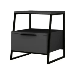 Comodino moderno antracite 45x40x50h cm - Alonso
