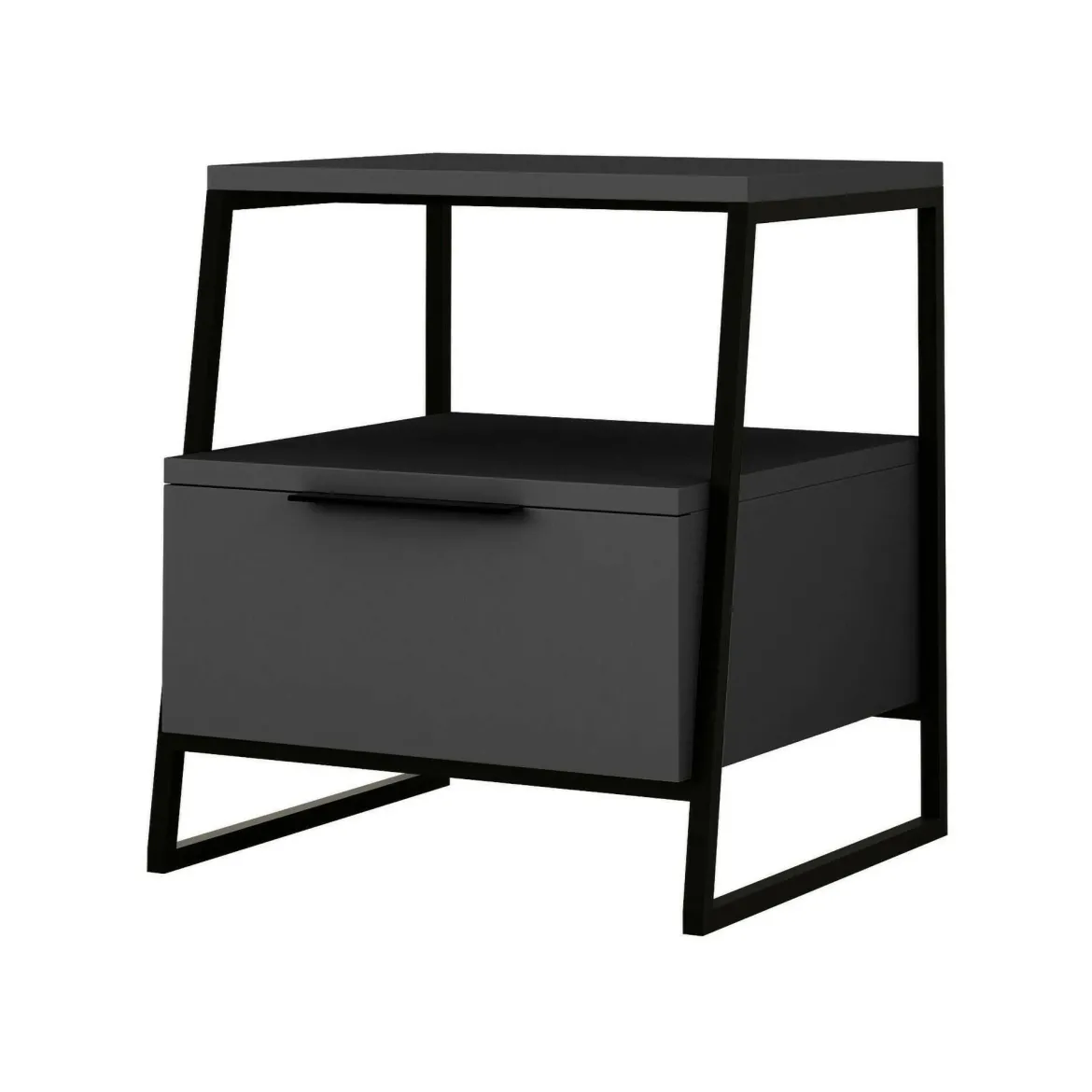 Comodino moderno antracite 45x40x50h cm - Alonso