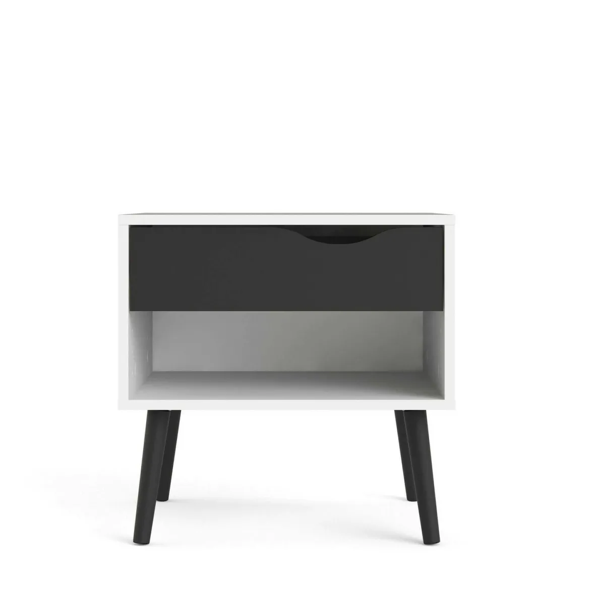 Comodino moderno bianco e nero 50x39x49h cm - Lucina