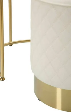 Comodino moderno bianco e oro 52x52x70h cm - Consolle Miscano