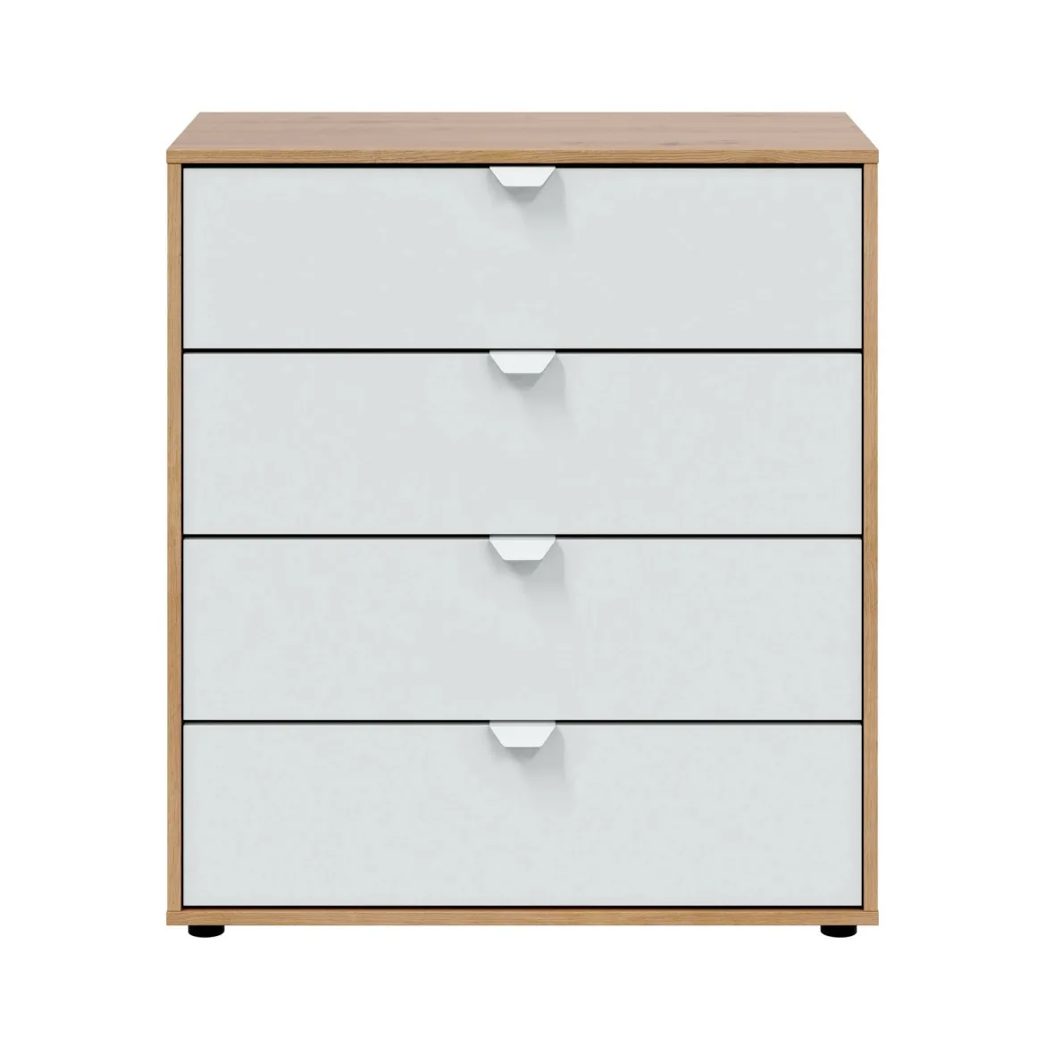 Comodino moderno bianco e rovere nodi 77x40x86h cm - Spinello