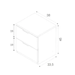 Comodino moderno bianco 39x31x35h cm - Auring