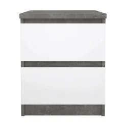Comodino moderno cemento e bianco lucido 50x40x49h cm - Azar