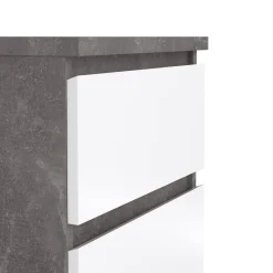 Comodino moderno cemento e bianco lucido 50x40x49h cm - Azar