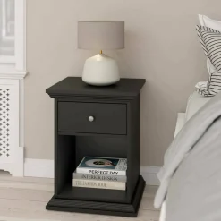 Comodino moderno nero 47x43x63h cm - Pascal