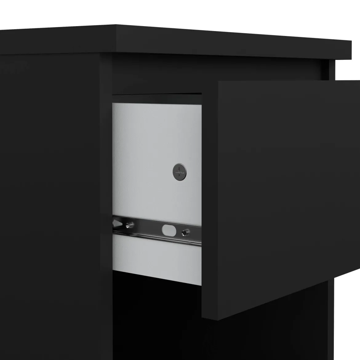 Comodino moderno nero 40x40x49h cm - Scolastica