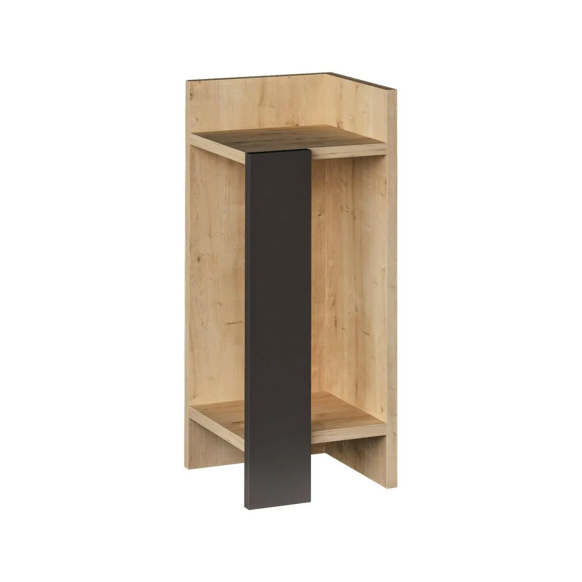 Comodino moderno quercia e antracite 25x27x60h cm - Germana