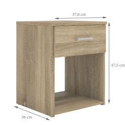 Comodino moderno quercia 37x35x47h cm - Giustina