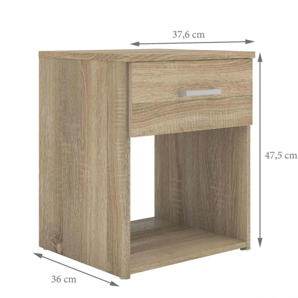 Comodino moderno quercia 37x35x47h cm - Giustina
