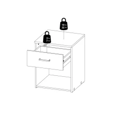 Comodino moderno quercia 37x35x47h cm - Giustina