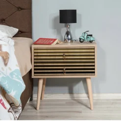 Comodino moderno quercia 60x40x61h cm - Ompong