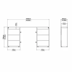 Comodino moderno rovere 164x26x79h cm - Shary